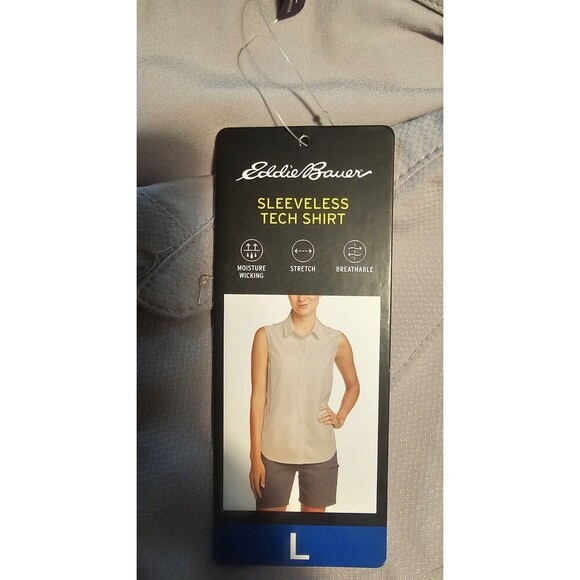 Eddie Bauer Women's Breathable Sleeveless Tech Shirt Gray Size Large NWT - Picture 8 of 10